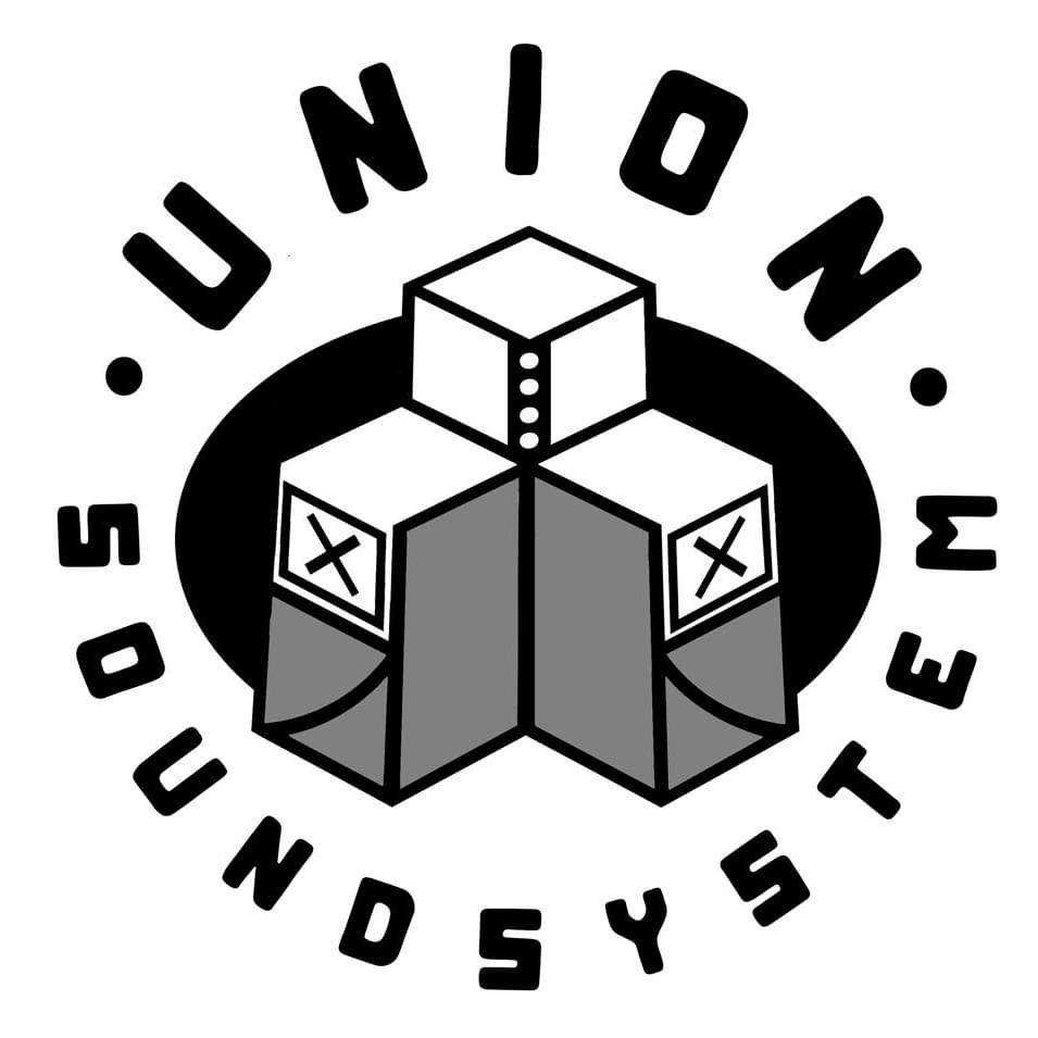 Union Soundsystem logo with geometric speaker design.